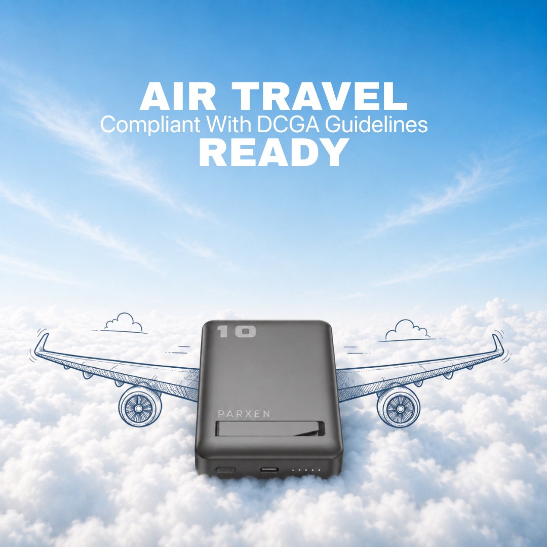 Parxen pack above clouds with sketched aeroplane wings, air travel ready